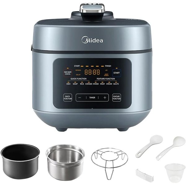 Midea 8-in-1 Electric Pressure Cooker with Dual Pots, Multi-Functional