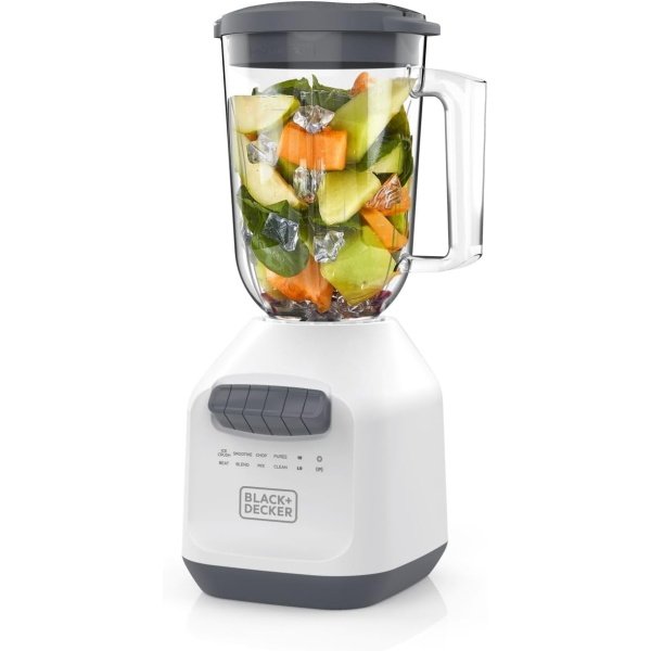 BLACK+DECKER 750W Ice Crushing Blender, 56oz PerfectPour Jar, 6-Tip Stainless