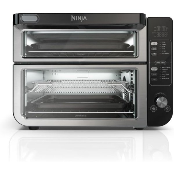 Ninja DCT401 12-in-1 Double Oven with FlexDoor, FlavorSeal & Smart Finish, Rapid