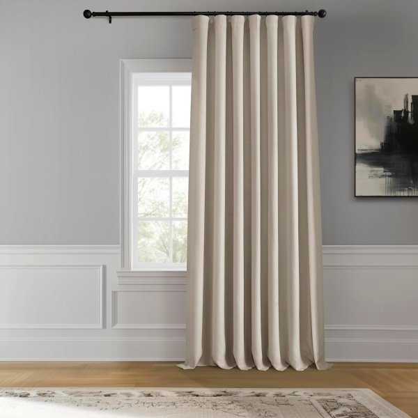 HPD Half Price Drapes - Faux Linen Curtains for Living Room (1 Panel) - 100W X