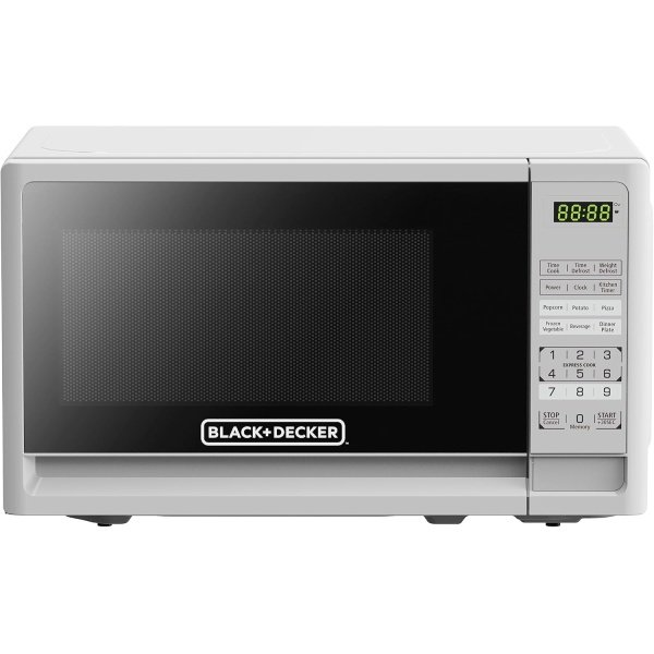BLACK+DECKER Compact Countertop Microwave Oven 0.7 Cu. Ft. 700-Watts with LED