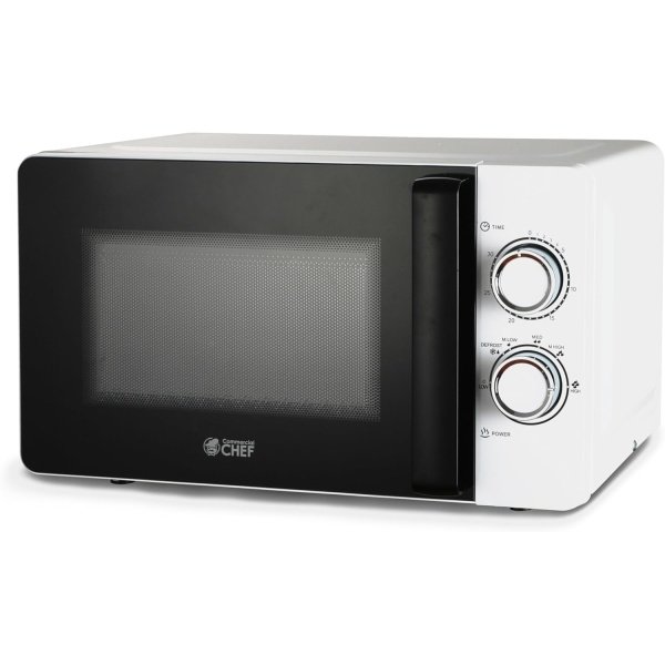 Commercial CHEF Small Microwave 0.7 Cu. Ft. Countertop Microwave with Mechanical