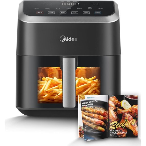 Midea Air Fryer 5.5 Quart with See-Thru Window, Heatexpress Rapid Air