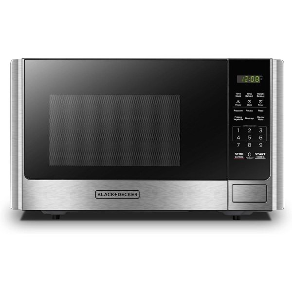 BLACK+DECKER Digital Microwave Oven with Turntable Push-Button Door, Child
